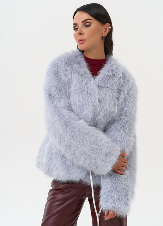 Короткая женская шуба из эко меха модель № 31258 универмаг малина