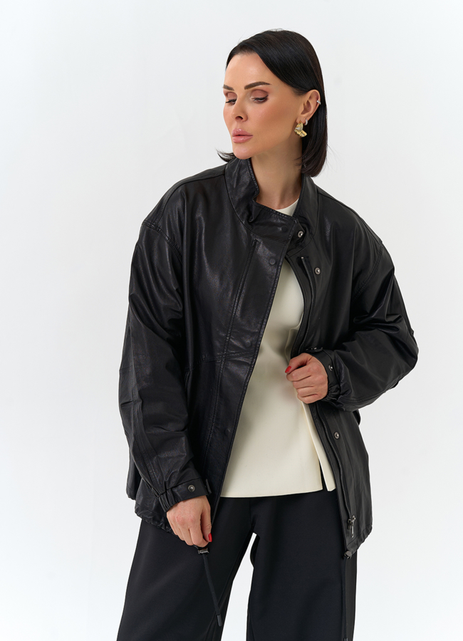 Женская куртка из натуральной кожи  модель № 32531 универмаг малина