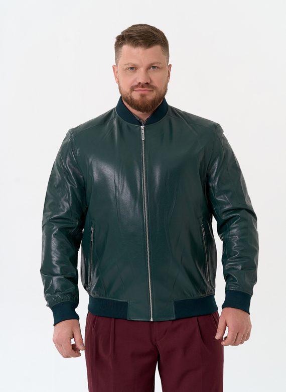 Мужская куртка бомбер из натуральной кожи