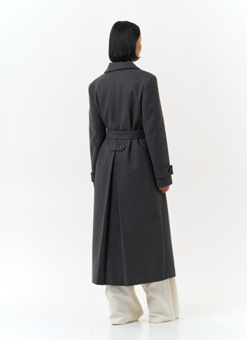 Женское длинное пальто с поясом