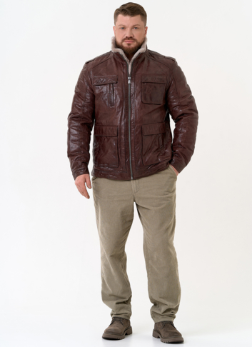 Куртка из натуральной кожи коричневого цвета