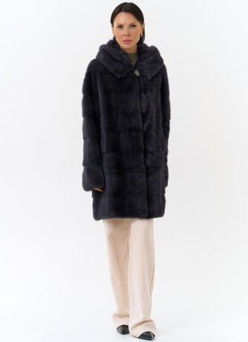 Норковая шуба трансформер с капюшоном