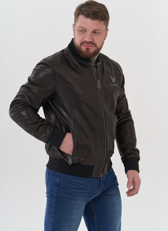 Мужская куртка "бомбер" из натуральной кожи