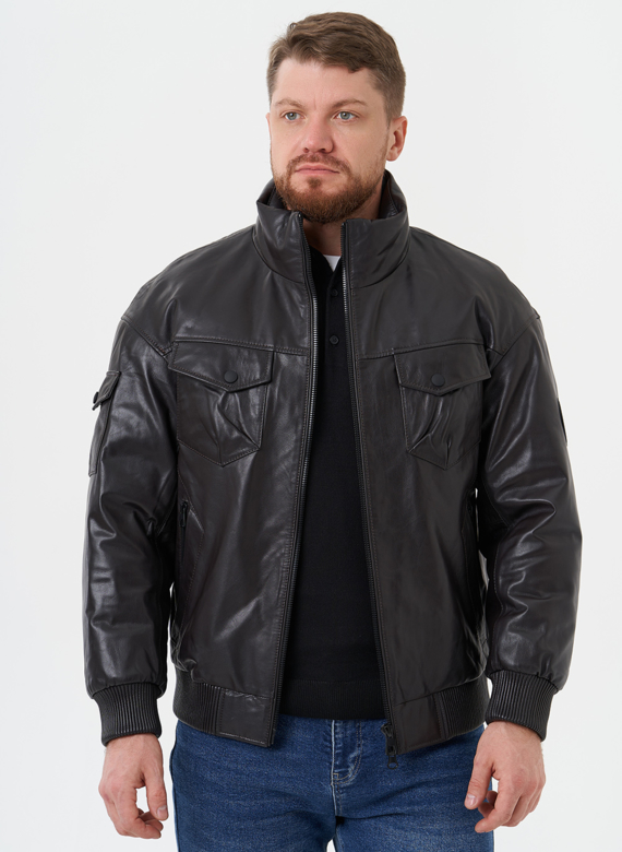 Куртка "бомбер" из натуральной кожи