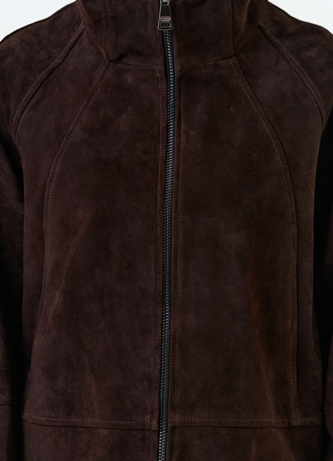 Женская куртка из натуральной замши с капюшоном модель № 32674 универмаг малина