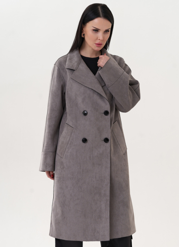 Пальто из эко замши