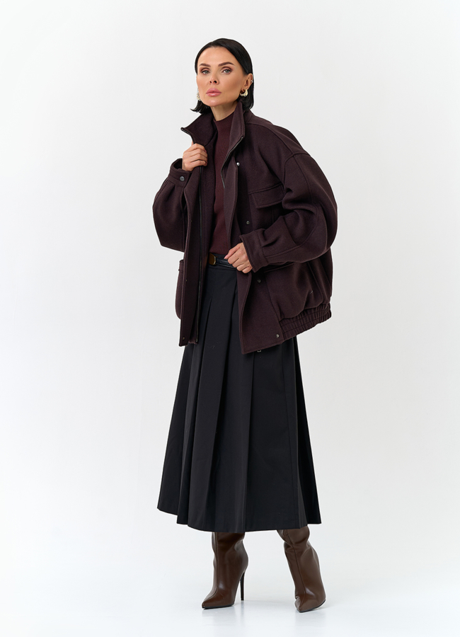 Женское укороченное пальто бомбер модель № 32800 универмаг малина