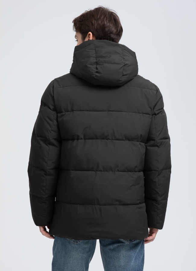 фото Мужской пуховик с капюшоном  модель № 32036