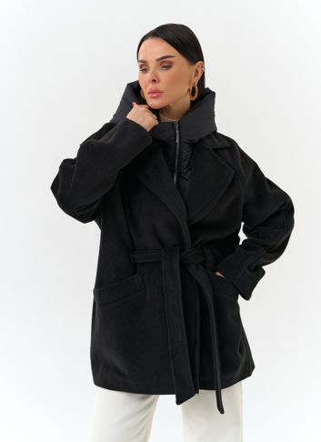 Женское пальто со съемный капюшоном
