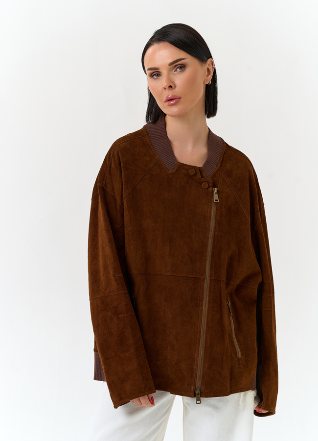 Женская куртка из натуральной замши  модель № 33103 универмаг малина