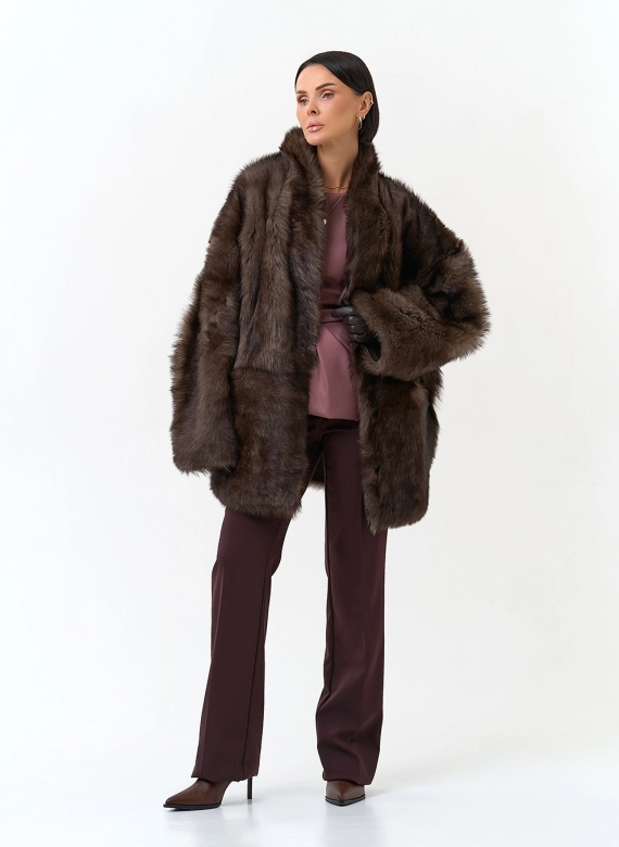 Женская двухсторонняя дубленка фото
