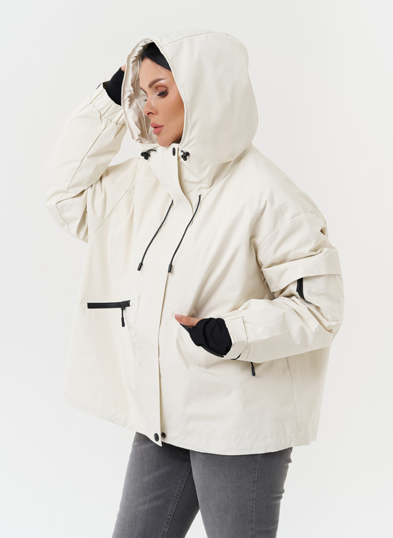 Двойная утепленная куртка с капюшоном