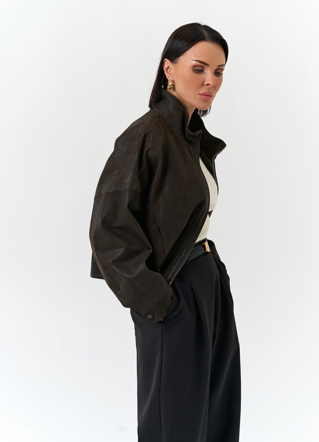 Женская двухсторонняя куртка из натуральной кожи модель № 32536 универмаг малина