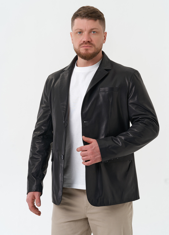 Мужской пиджак из натуральной кожи модель № 30072 универмаг малина