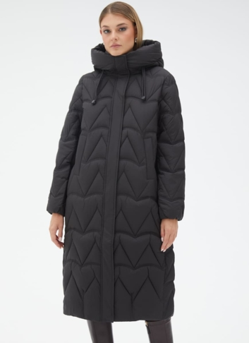 Женский пуховик черного цвета