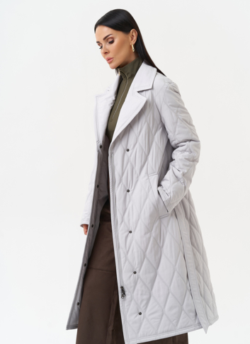 Женское утепленное пальто с английским воротником