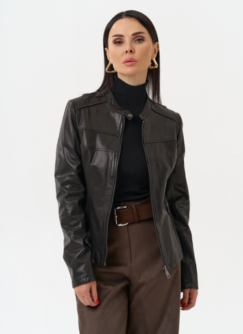 Кожаная куртка на молнии