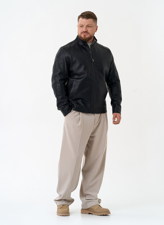 Мужская куртка из эко кожи черного цвета