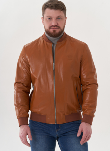 Мужская куртка "бомбер" из натуральной кожи