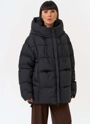 Двухсторонний женский пуховик с капюшоном