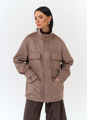 Женская куртка парка из эко замши Женская куртка парка из эко замши