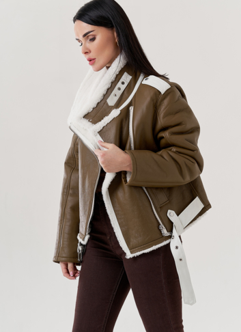 Женская дубленка пилот 