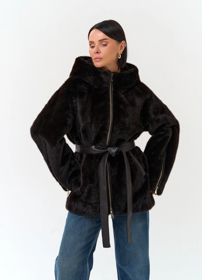 Женское пальто из эко меха модель № 33864 универмаг малина