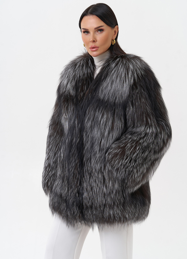 Куртка из чернобурой лисы модель № 29483 универмаг малина